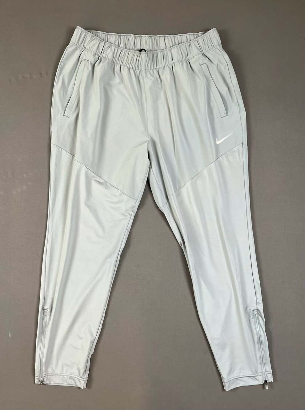 Nike Dri-FIT Pants Size XL Gray Athletic Running Track Zippers